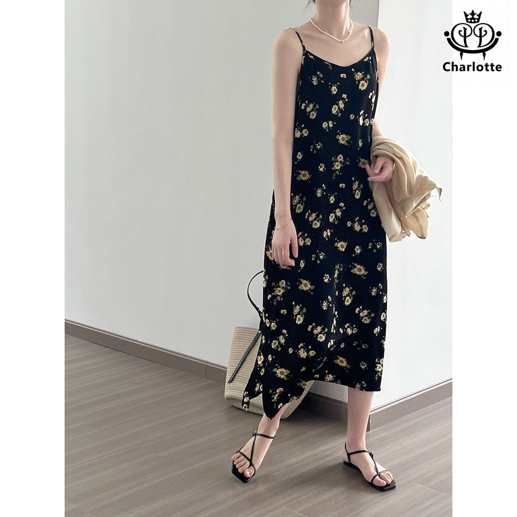 French Daisy Suspender Sleeveless Floral Dress [CHSK104]