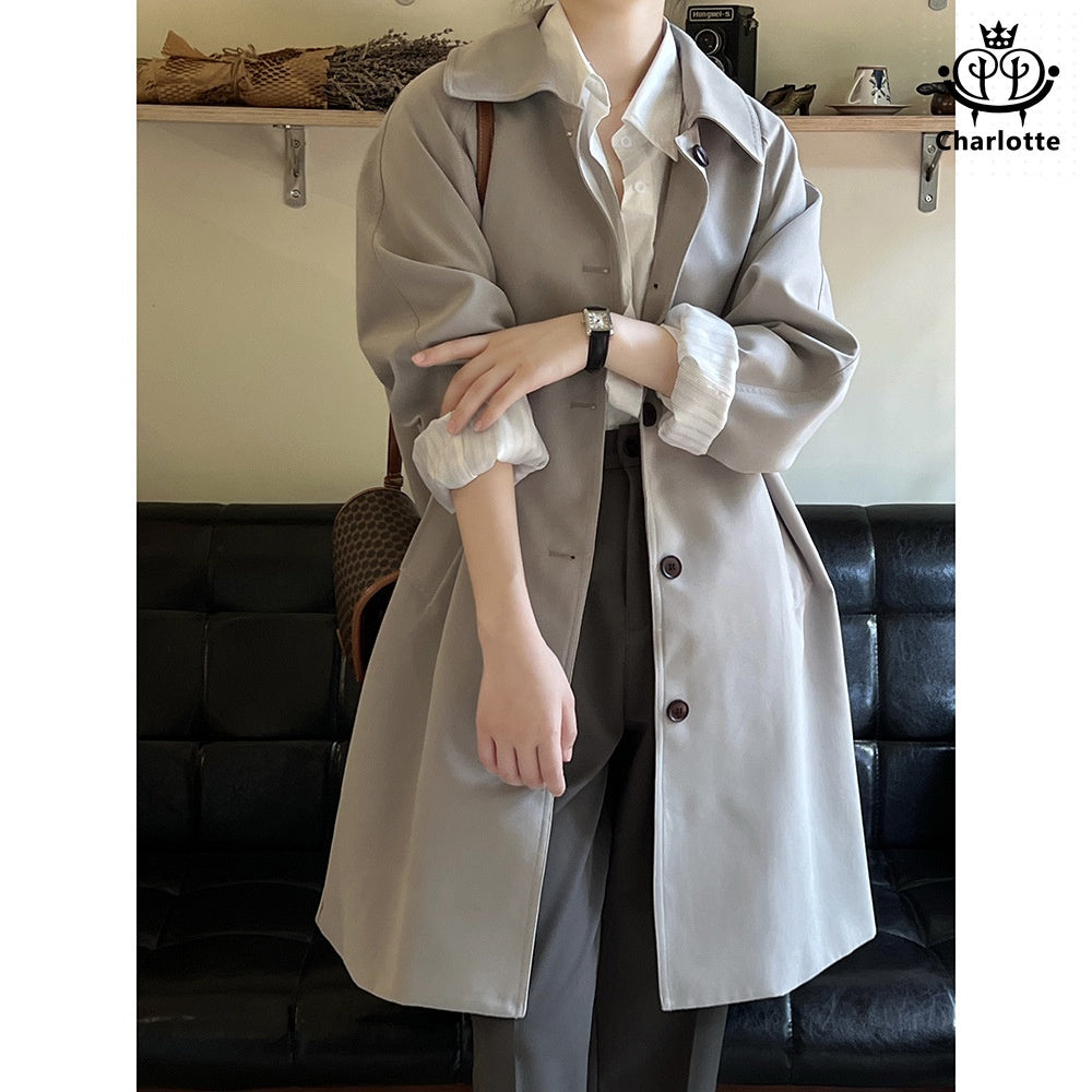 French urban pretty girl's loose and versatile mid-length coat [CHCO71]