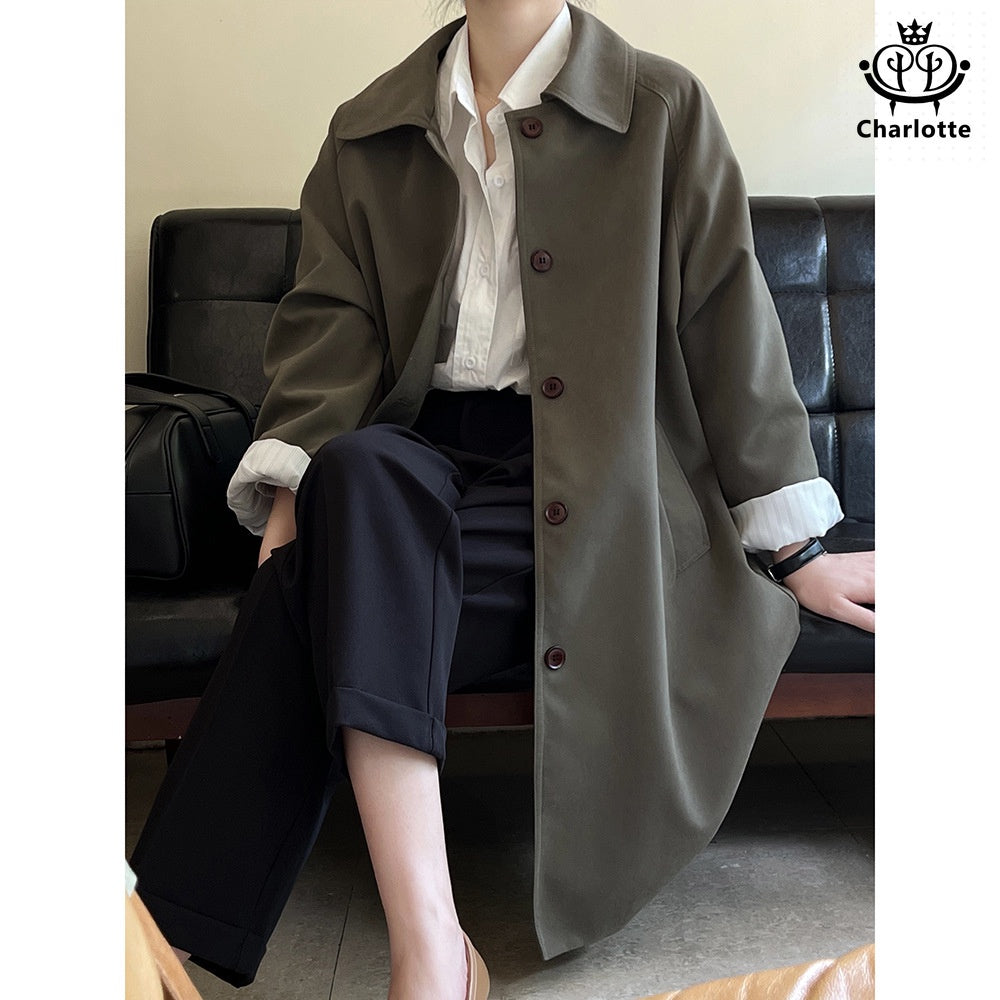 French urban pretty girl's loose and versatile mid-length coat [CHCO71]