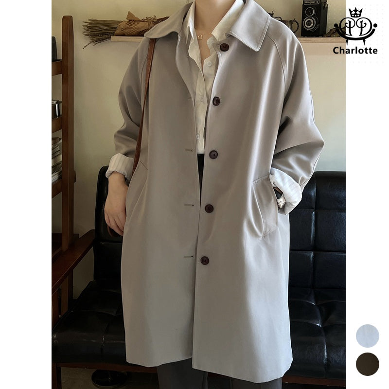 French urban pretty girl's loose and versatile mid-length coat [CHCO71]