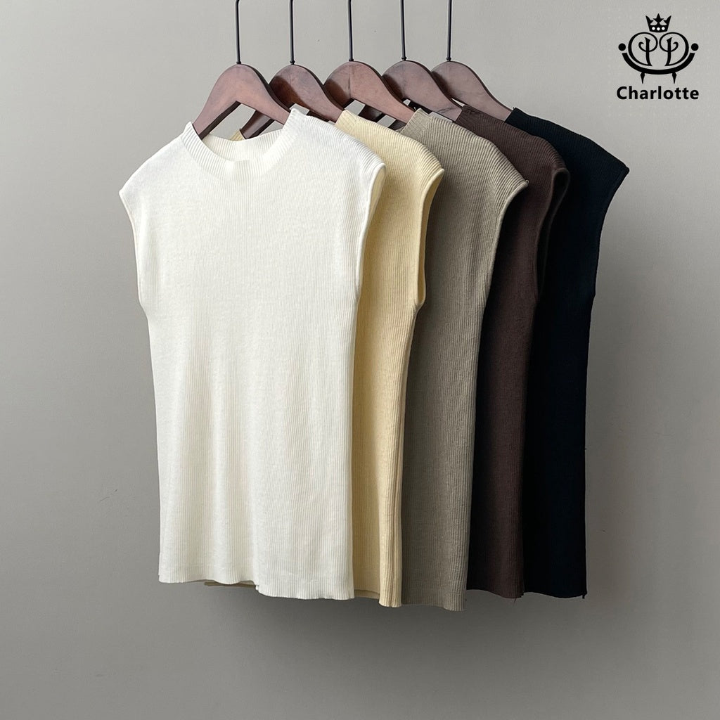 Intellectual pure lust style knitted T-shirt slim fit knitted top [CHSW46]