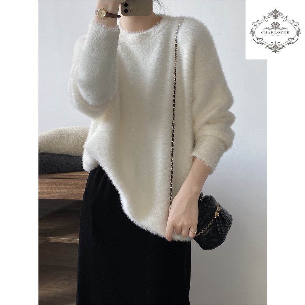 Soft and gentle imitation mink velvet wooly winter warm sweater [CHSW61]