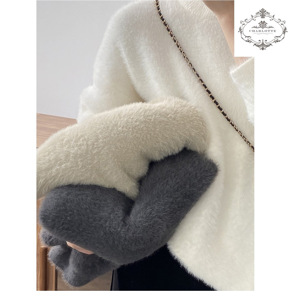 Soft and gentle imitation mink velvet wooly winter warm sweater [CHSW61]