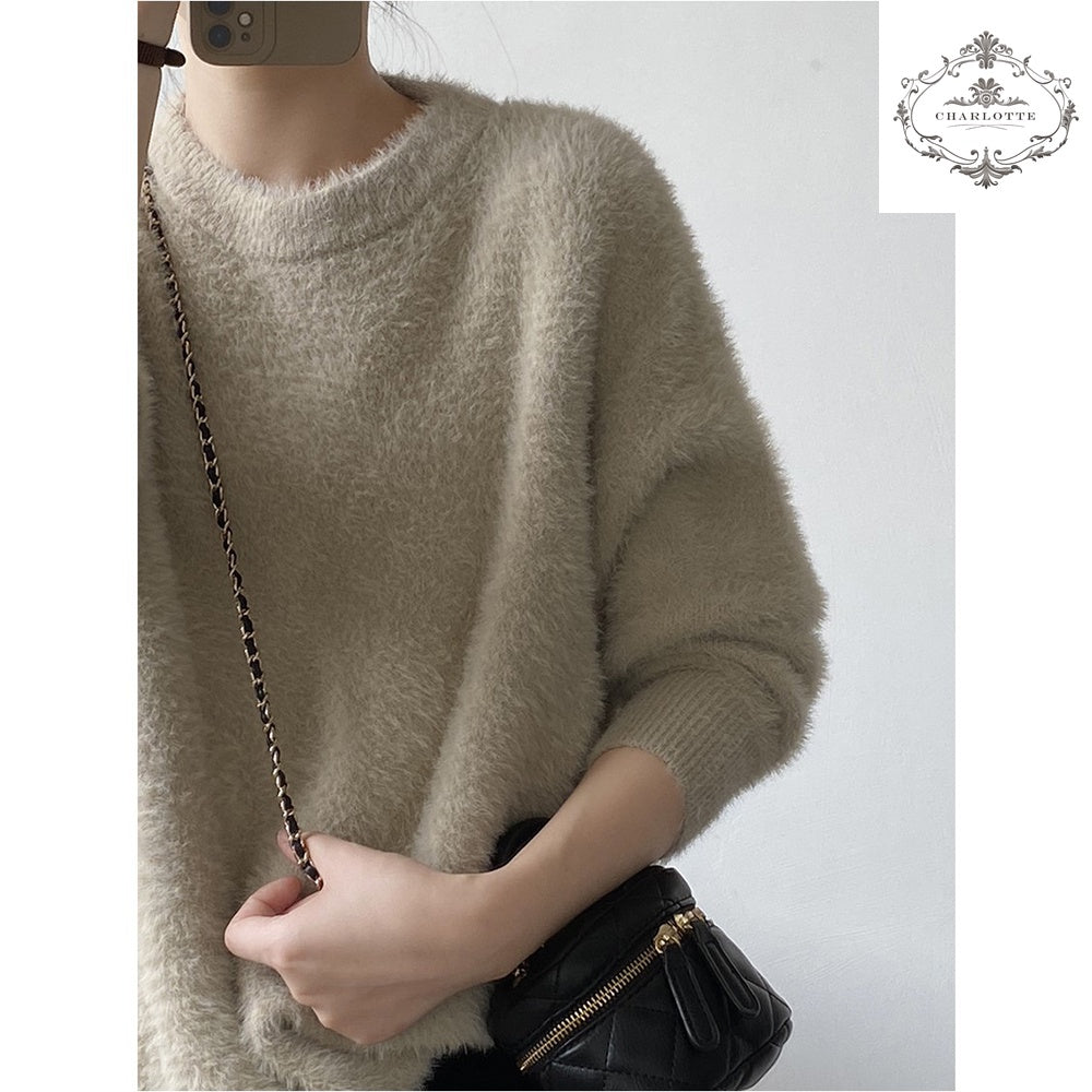 Soft and gentle imitation mink velvet wooly winter warm sweater [CHSW61]