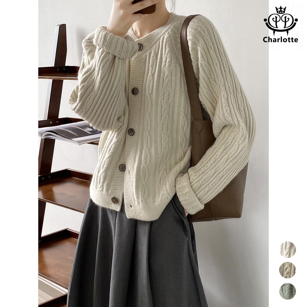 Elegant round neck knitted twist sweater knitted sweater [CHSW50]