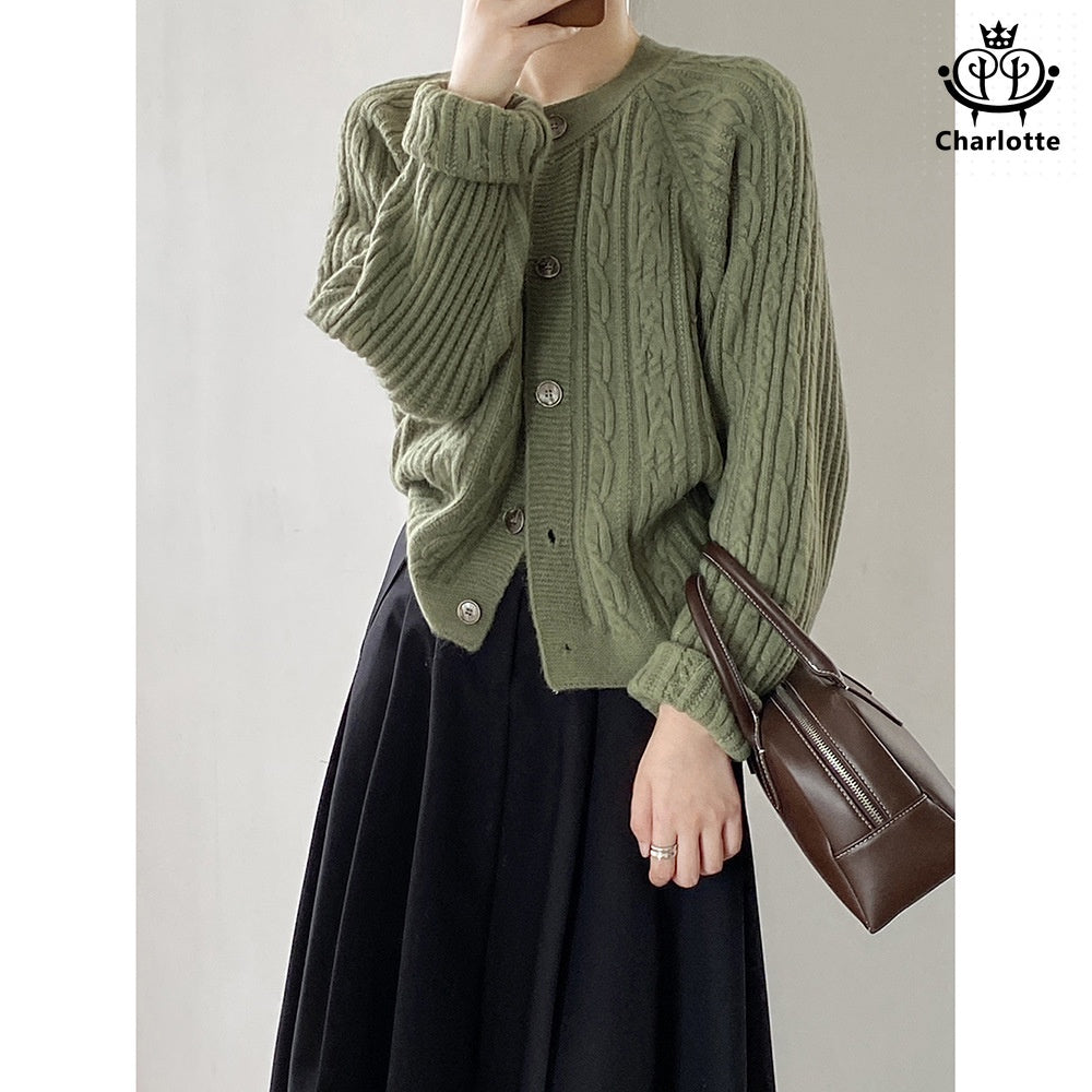 Elegant round neck knitted twist sweater knitted sweater [CHSW50]