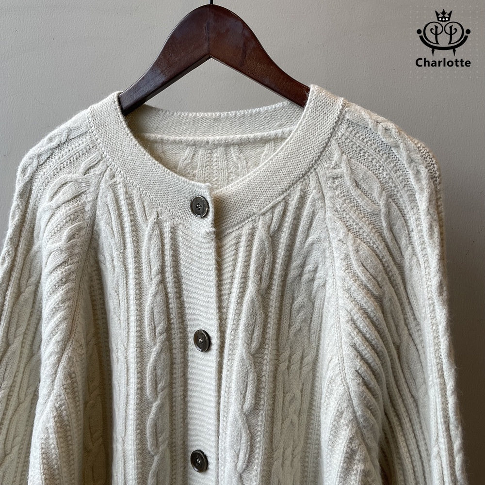 Elegant round neck knitted twist sweater knitted sweater [CHSW50]