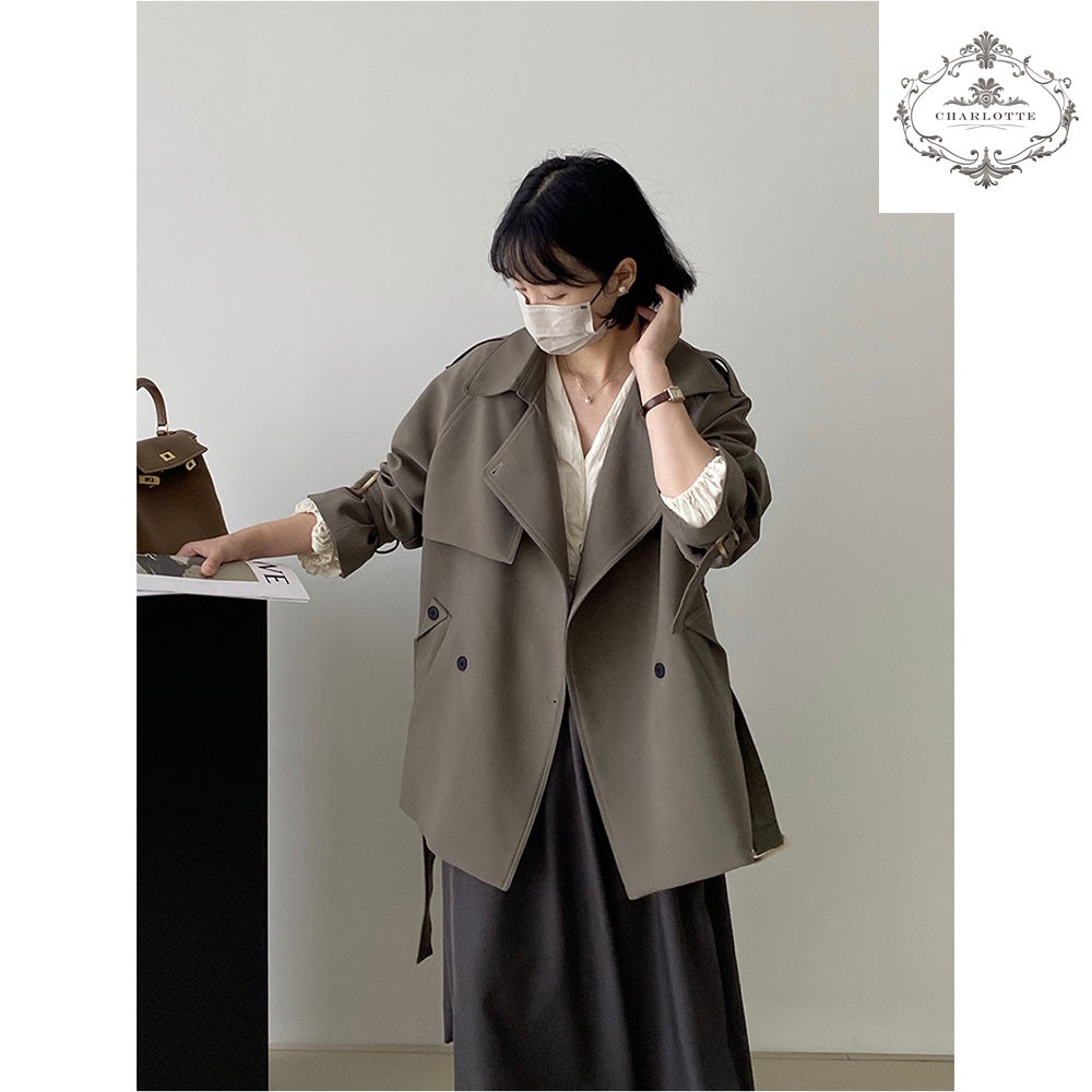 French style small man trench coat British style lace-up trench coat [CHCO76]