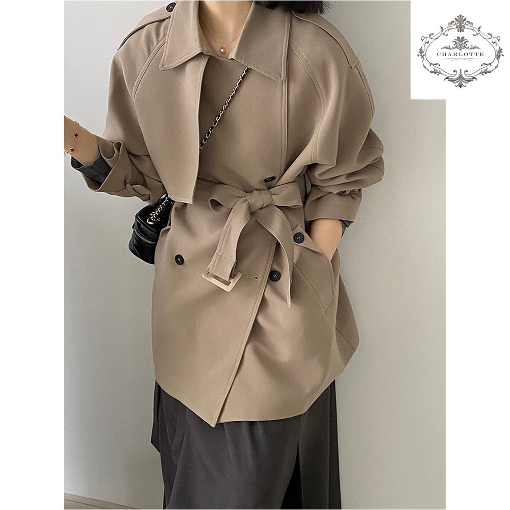 French style small man trench coat British style lace-up trench coat [CHCO76]