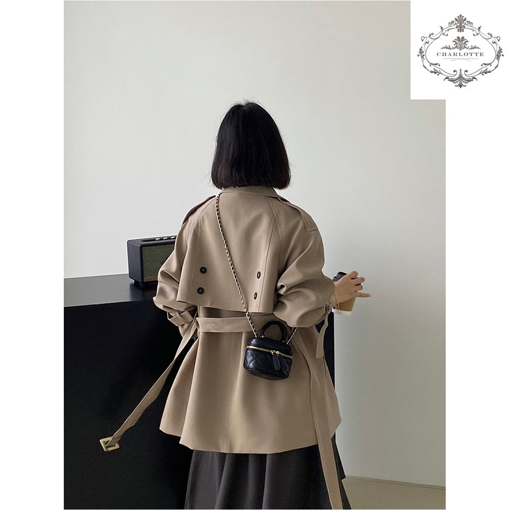 French style small man trench coat British style lace-up trench coat [CHCO76]