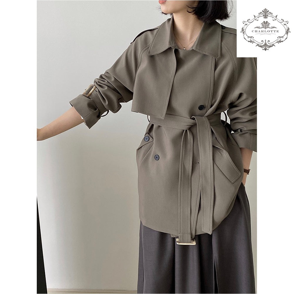 French style small man trench coat British style lace-up trench coat [CHCO76]