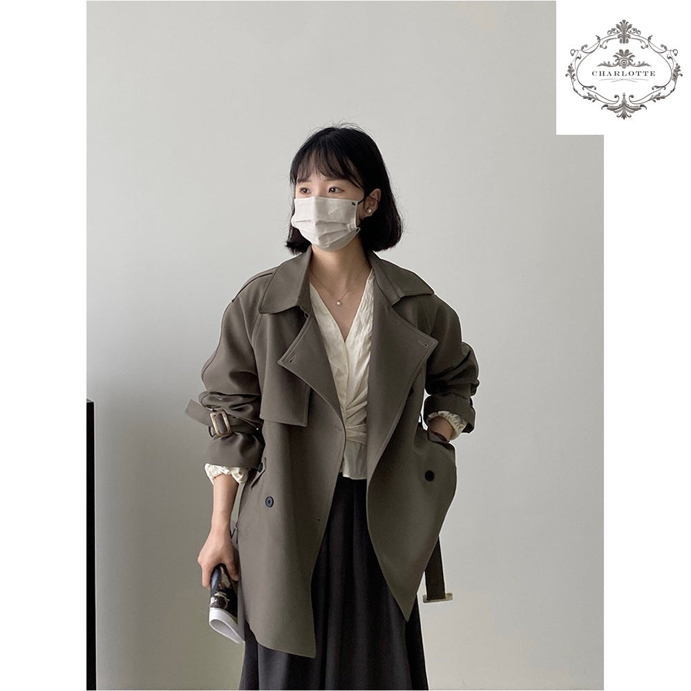 French style small man trench coat British style lace-up trench coat [CHCO76]