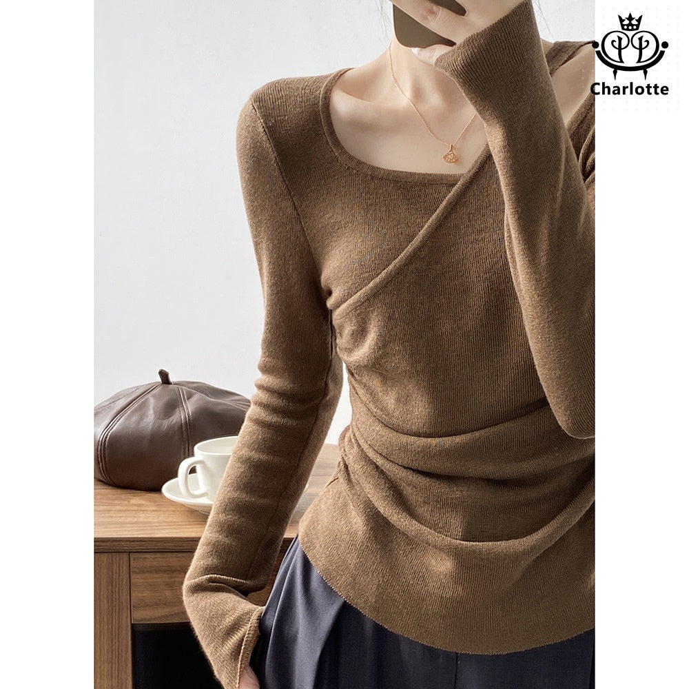 Winter Ten Wool Irregular Knitted Long Sleeve Knitted Sweater [CHSW48]