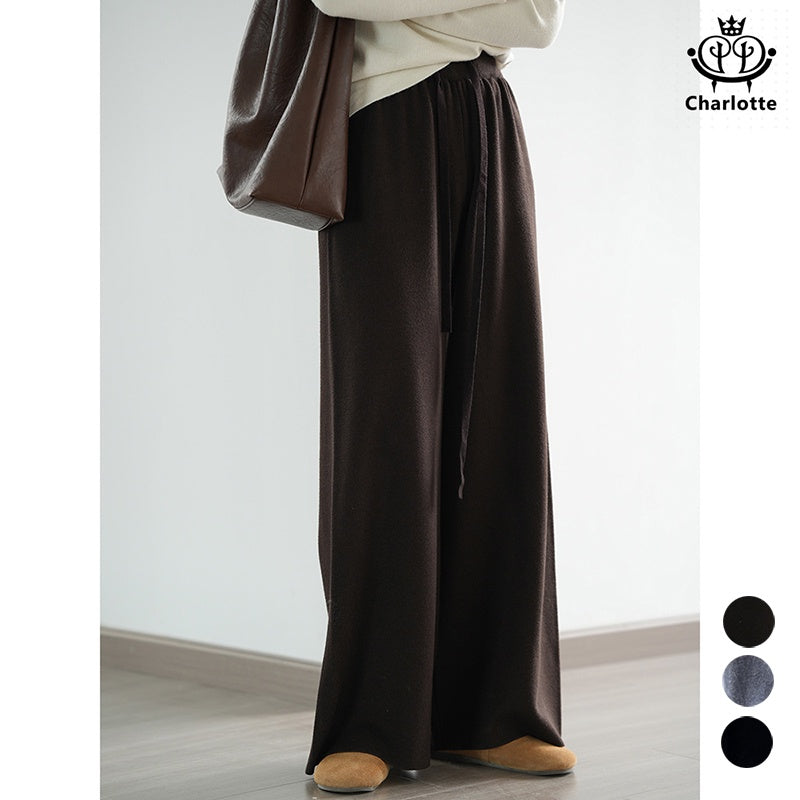 French knitted wide-leg pants and high-waist strappy trousers [CHTR27]