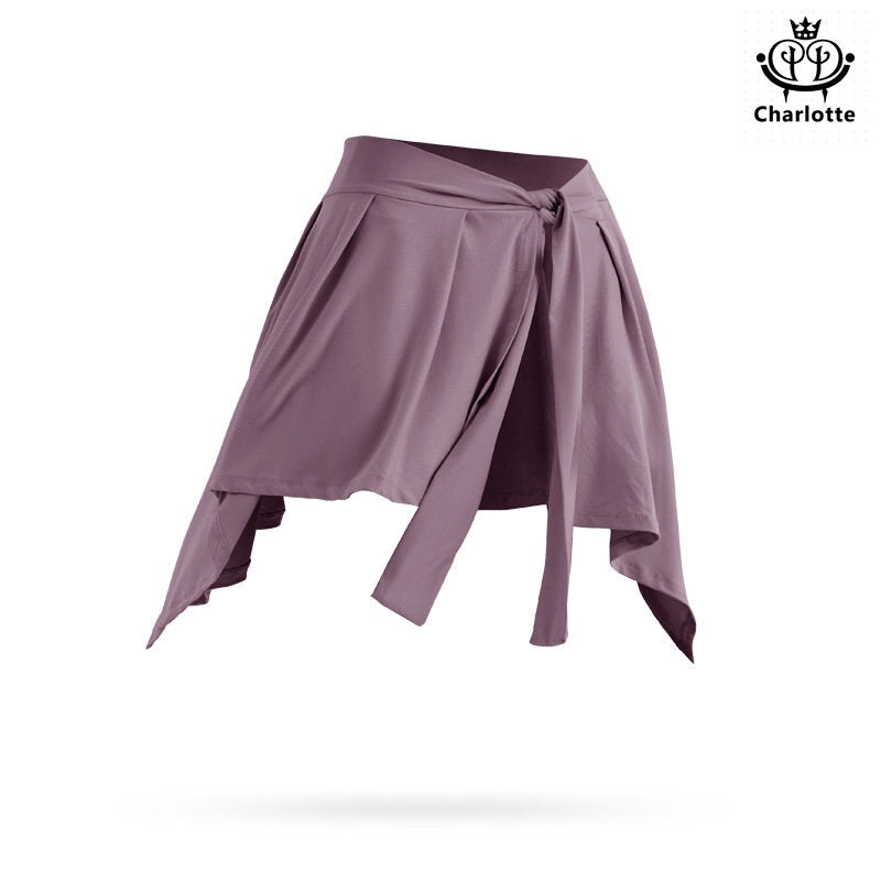 Anti-exposure cover-up one-piece skirt with straps and one-piece skirt yoga skirt [YOGA09]