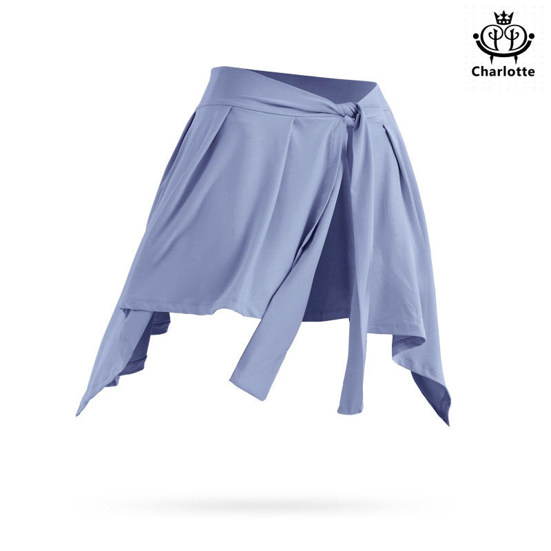 Anti-exposure cover-up one-piece skirt with straps and one-piece skirt yoga skirt [YOGA09]